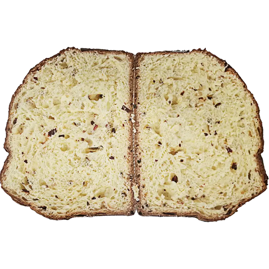 Panettone salato al peperone crusco gregoriano e pecorino